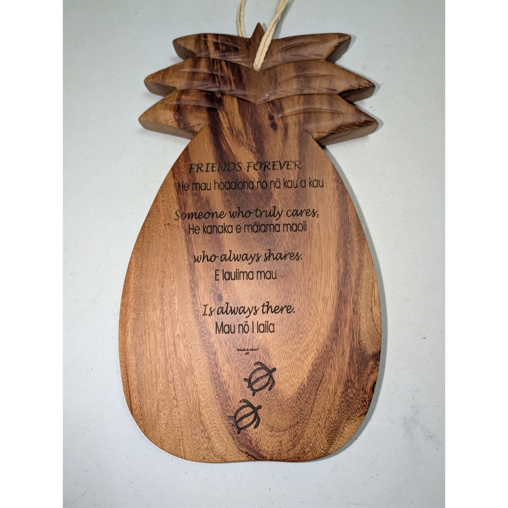 Vintage Hawaiian Wood Pineapple Board Wall Kitchen Decor Friends Forever Plaque